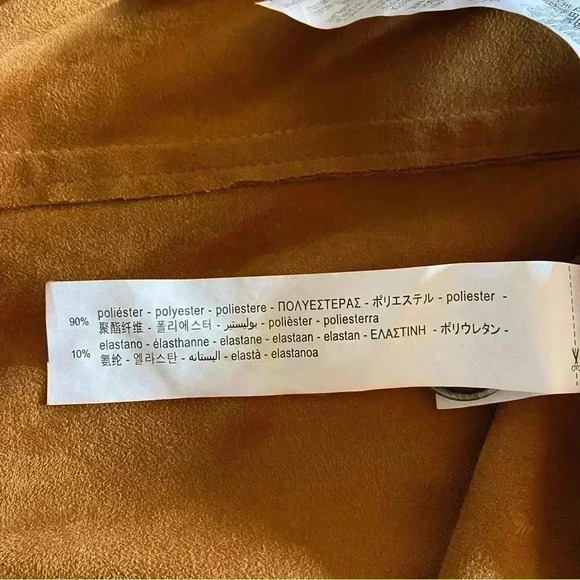 NWOT, ZARA, Faux Suede Decorative Pocket Mini Skirt, Medium, Caramel - Picture 5 of 8